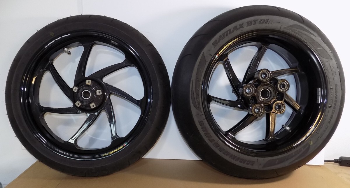 Marchesini Forged Magnesium Wheels Rims w Bridgestone Ducati