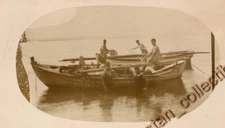 #29905 LOUTRAKI Greece 1927. Women, men & boats. Photo PC size