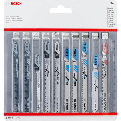 Bosch 10 Piece Multi Purpose Jigsaw Blade set