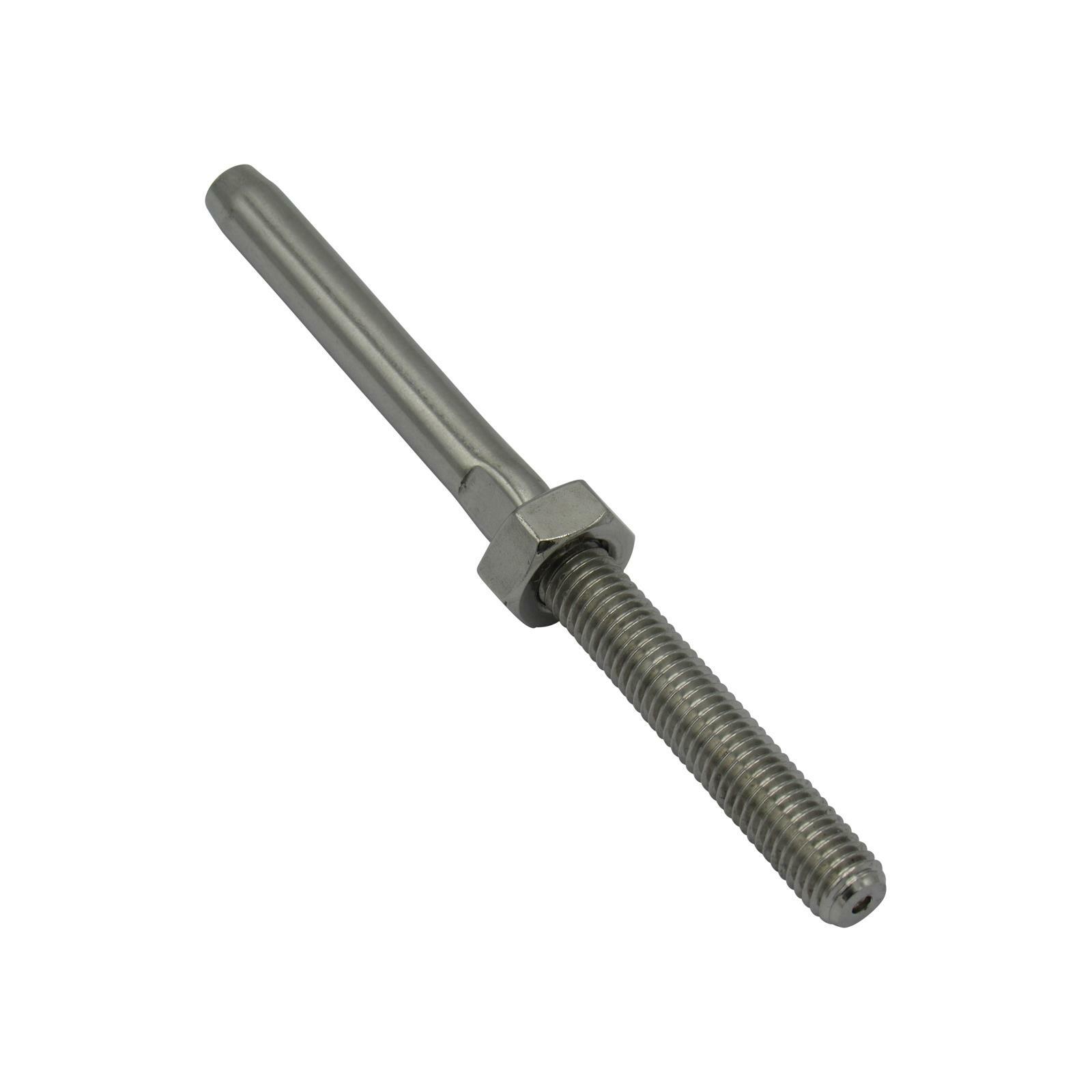 Swage Tensioner Fitting Terminal Stainless Steel with M8 RH Thread (5MM Wire)