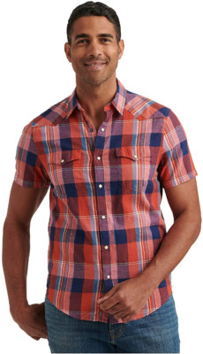 Lucky Brand Men's Plaid Workwear Shirt - Short Sleeve, Stretch Cotton, Chest Pockets - View #11