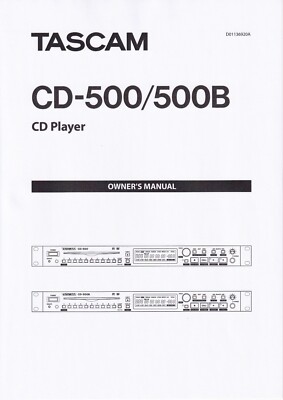 Bedienungsanleitung-Owner s Manual für Tascam CD-500 