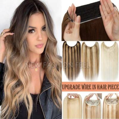 Professional 100% Remy Human HAIR EXTENTIONS Invisible Easy Wire Secret Headband