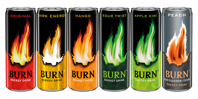 BURN ENERGY DRINK - 250ML CAN - BIG CHOICE- APPLE KIWI PASSION