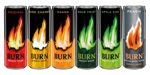 BURN ENERGY DRINK - 250ML CAN - BIG CHOICE- APPLE KIWI PASSION FRUIT ICE LEMON