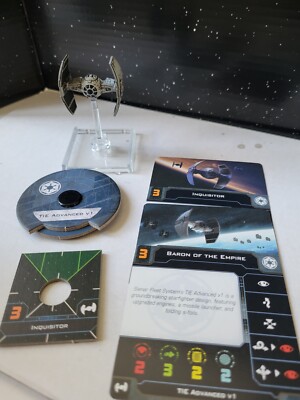 Inquisitor's TIE Advanced v1 Fighter for X-Wing Miniatures Game - 2nd Edition