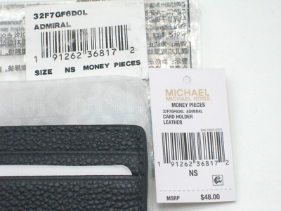 Michael Kors Jet Set Pebbled Leather Card Case Admiral Blue Gold 