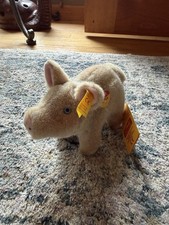 Vintage Steiff Piggy Plush - 6" Collectible Stuffed Animal