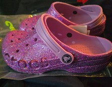 Crocs Orchid Baya Glitter Kids size j3 purple