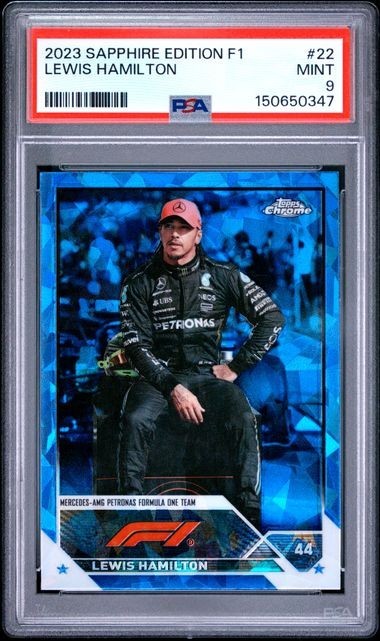 LEWIS HAMILTON 2023 Topps Chrome F1 SAPPHIRE EDITION #22 PSA 9 MINT