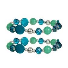 Stackable Beaded Bracelet for Women Multilayered Colorful Cute Turquoise Crystal