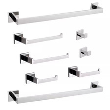 8-Piece Bathroom Hardware Set Stainless Steel in Chrome