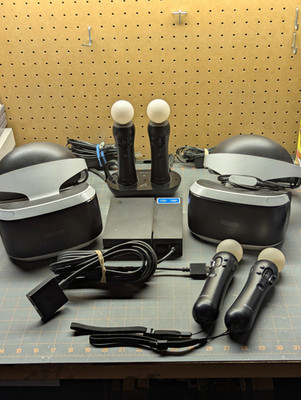 Sony PlayStation VR PSVR Bundle w/ Processor Unit, PS Move Controllers & Cables