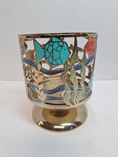 Bath & Body Works 3 Wick Candle Holder - Pedestal - Under The Sea Ocean Fish