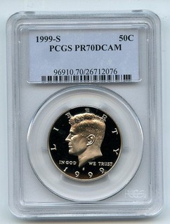 1999 S 50C Kennedy Half Dollar PCGS PR70DCAM