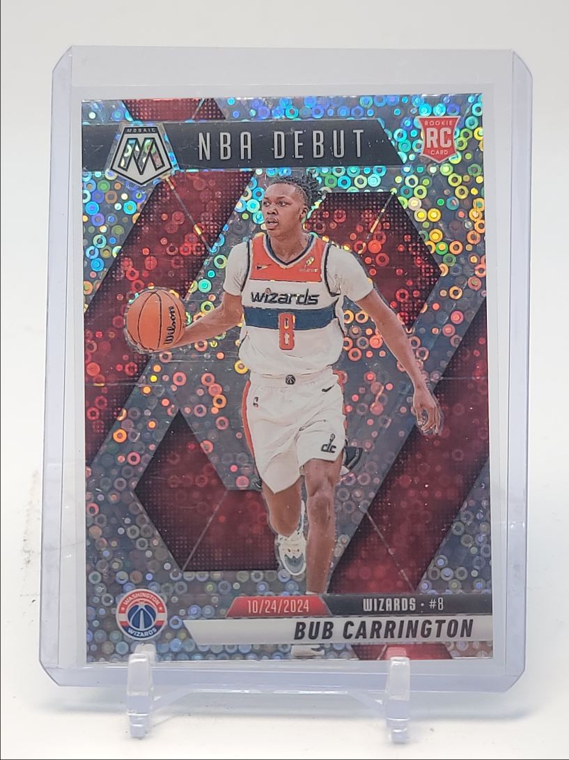 BUB CARRINGTON 2024-25 MOSAIC DEBUT ROOKIE FAST BREAK DISCO WIZARDS RC Q4832