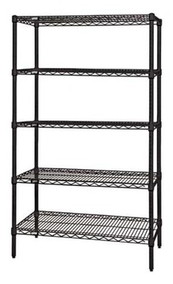 Quantum Storage Systems - Wr54-1236bk-5 - Wire 5 Shelf Starter Kit Black 54in