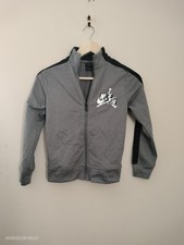 Nike Air Jordan Jumpman Boys Sz SM 8-10 Long Sleeve full Zip Jacket Gray Black