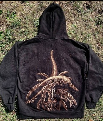 New: Handmade Bleach Art Hoodie.  Radagon For Eldon Ring. Size Large In Black