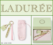 Portachiavi LADUREE con sacchetto oro rosa verde scatola borsa Francia Parigi...