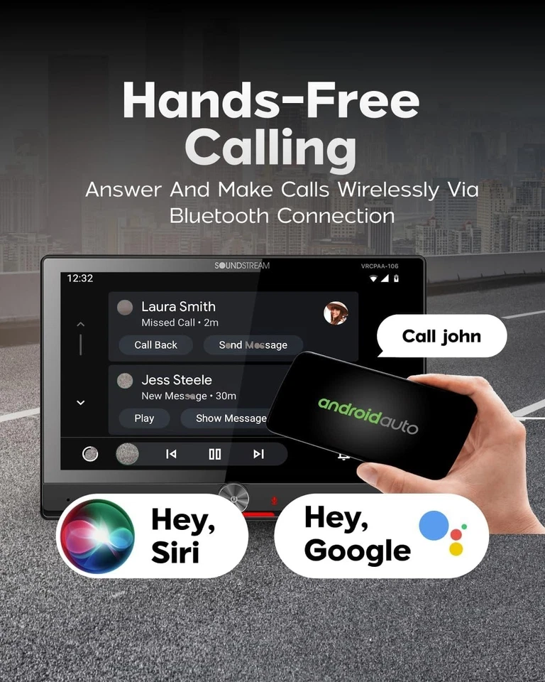 VRCPAA-106F 10.6" Double DIN Floating Touchscreen Car Stereo, CarPlay & Android - Image 4 of 4