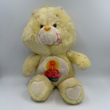 Vtg Birthday Bear 1983 Kenner Care Bears Yellow Plush Cupcake