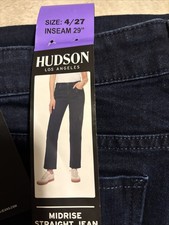 NWT Hudson Women's SZ 4 Dark Wash Mid Rise Straight Leg Stretch Jeans