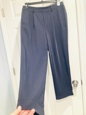 VINCE Black Tapered Relaxed Fit Pull On Pleated Front Pants Minimalist Size M-L