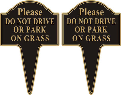 Do Not Drive or Park on Grass Sign,  2-Pack 10 X14  Double Sided Stay off Grass
