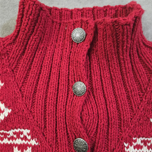 Vintage Ralph Lauren Pullover Herren 3X rot Fair Isle grob schwer handgestrickt Weihnachten - Bild 4 von 8