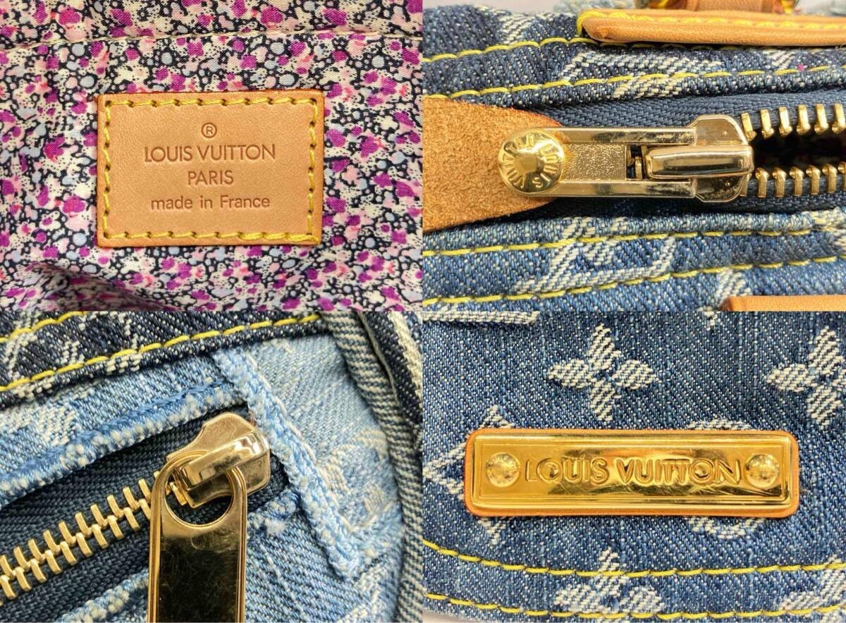 Louis Vuitton Speedy 30 Monogram Blue Denim Patchwork Handbag Bag