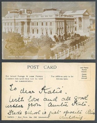 Südafrika alte R. Foto Postkarte Gruß aus Kapstadt Parlamentsgebäude