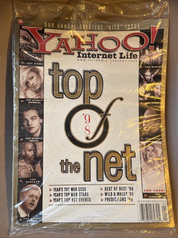 Yahoo! Internet Life, January 1999, Top of the Net ‘98, SEALED NEW, w/ CD-ROM