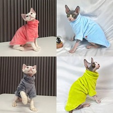 Sphynx Cat Sweater Coat Turtleneck Winter Warm Hairless Cat Clothes Soft Fluff P