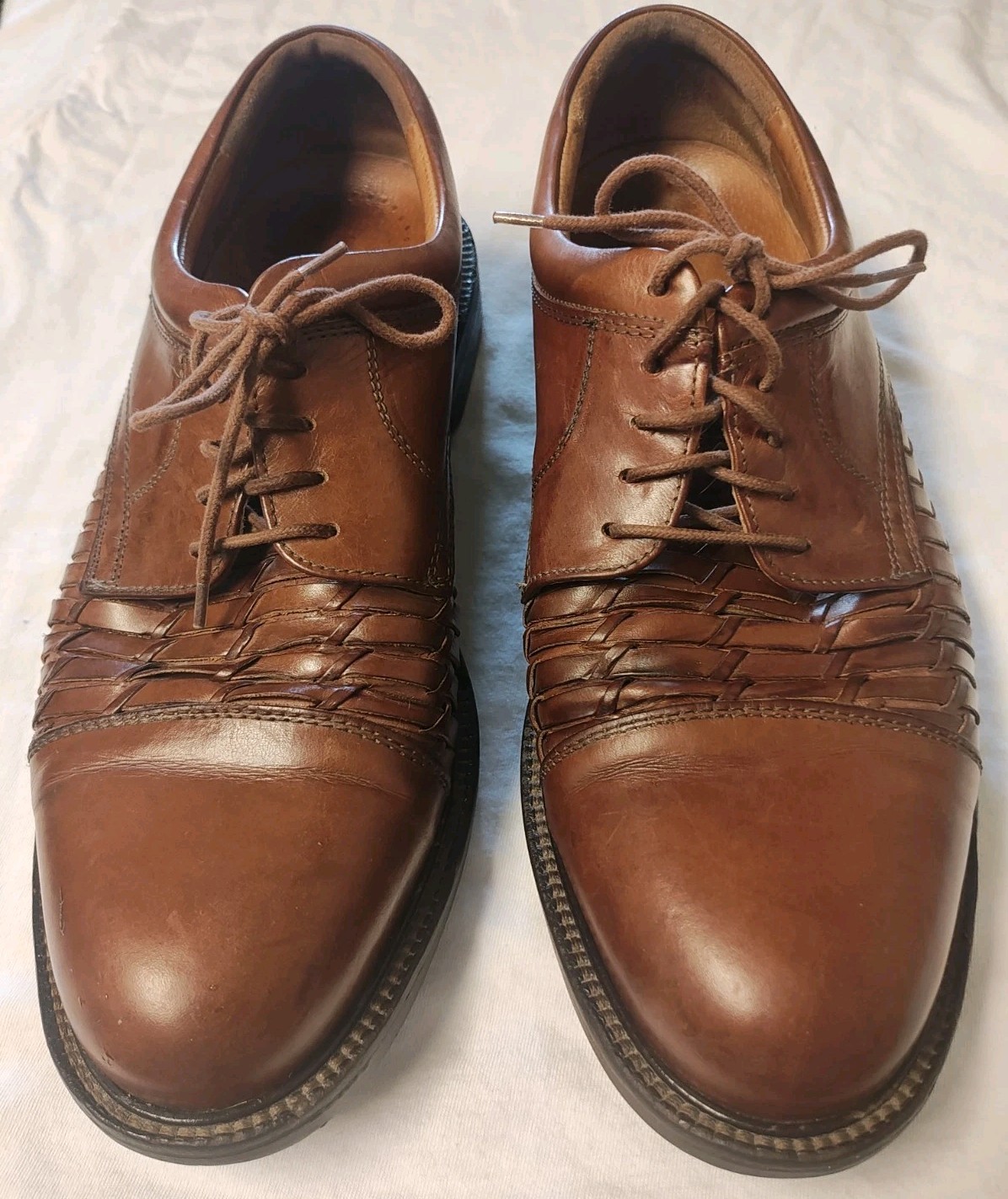 SAOLA Scarpe stringate Johnston and Murphy Passport in pelle marrone da uomo 10 M tessuto punta a cappuccio