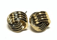 Gold Tone Knot Stud Earrings LG112