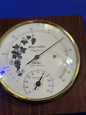 Fischer Germany Wine Cellar Hygrometer & Thermometer 5.5'', 1225HT