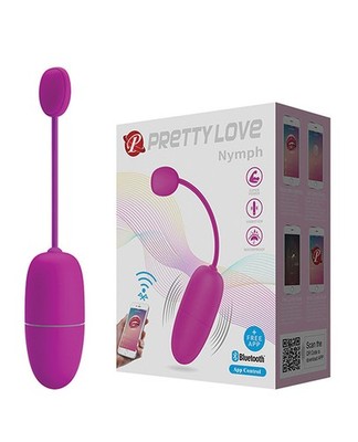 Pretty Love Nymph App-Enabled Vibrating Egg, Fuchsia - 12 Modes, Waterproof
