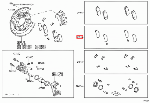 Genuine Toyota 4Runner TRN285 TRN280 GRN285 GRN280 Rear Disc Brake Pad Shim Set - Bild 9 von 9