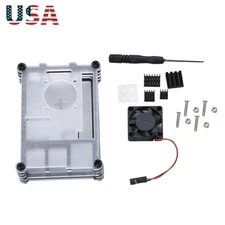 With Cooling Fan/Heatsink Acrylic Transparent Case Shell For Raspberry Pi 4B