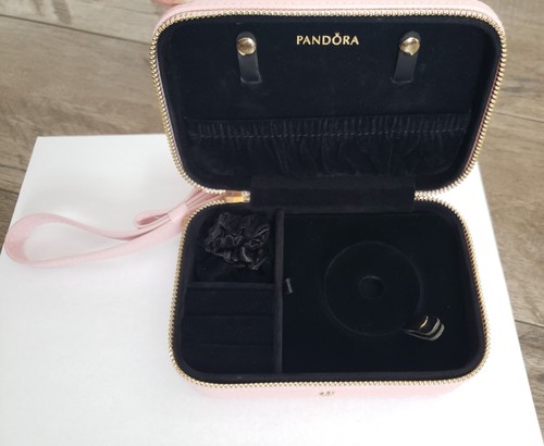 Pandora Rosa Kunstleder 3/4 Reißverschluss Schmuckkästchen Reise Organizer Neu - Bild 4 von 5