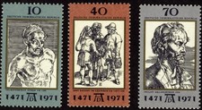 231   East Germany  DDR Stamp Scott #1298-1300 Albrecht Durer Etchings Mint NH