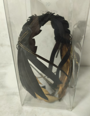 1/3 Puppe Gothic Lolita Feder Stirnband schwarz gold Federn Schleifen BJD MJD SD MDD