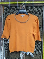 nanette lepore dress Women's Orange Embellished Ribbed Pullover 