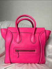 CELINE Luggage Mini Shopper Handbag Leather Pink Rare Model Japan