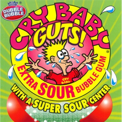Cry Baby Guts Gumballs 2 LBs Filled Candy Bulk Sour Gum Ball Free Ship Lower 48