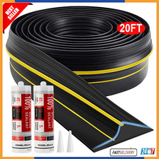 Universal Garage Door Threshold Seal Strip 10/20FT Kit, Bottom Waterproof Rubber