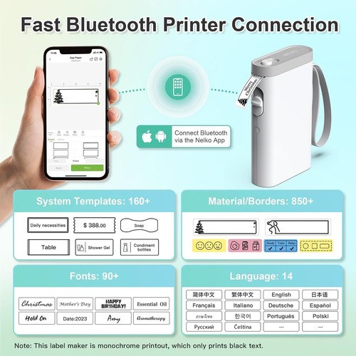 Label Maker Machine with Tape, P21 Bluetooth Label Printer, Wireless Mini Label - Picture 2 of 12