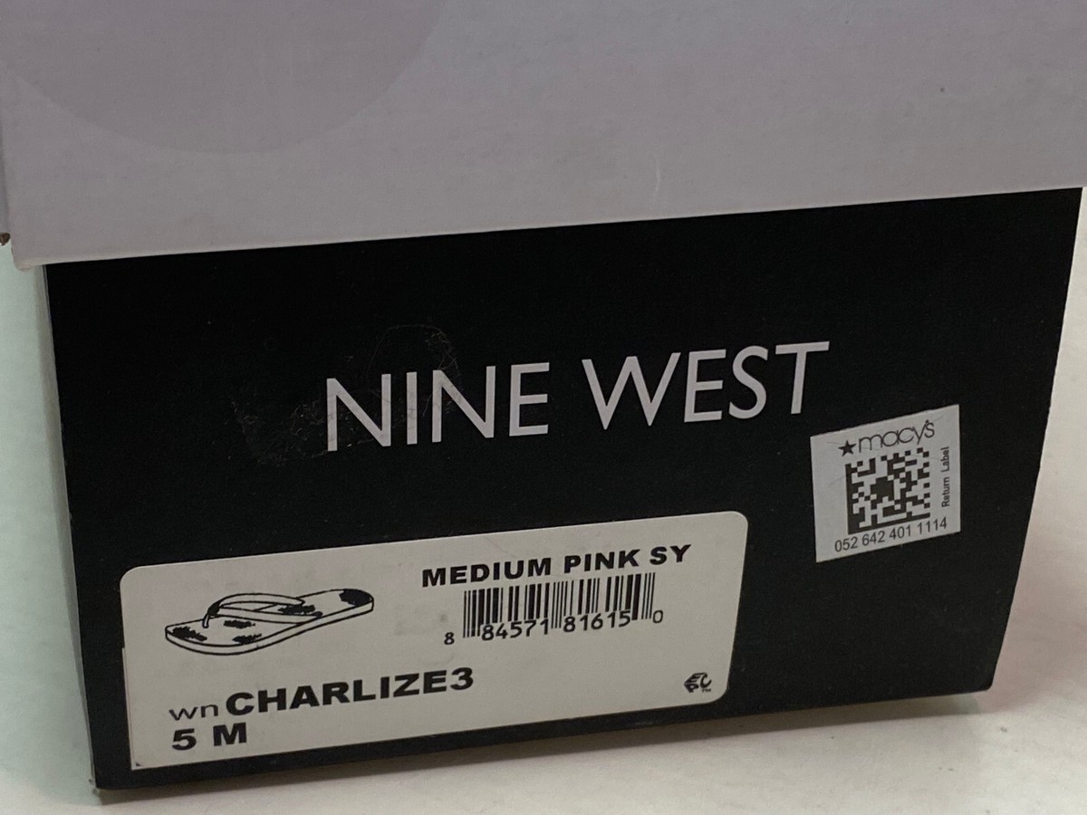 Nine West Pink Charlize Sandals Flip Flops Thong Casual Comfort