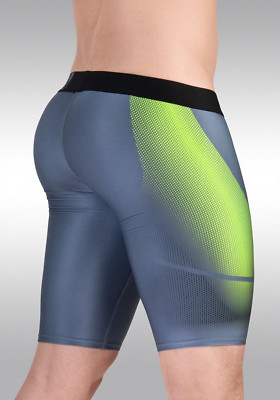 ErgoWear Sports Leggings Biker Short MAX SE 3D Nose Shaped Pouch Grey/Green 1603